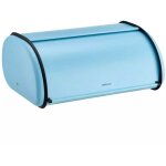 Grande bo�te � pain en acier 44 cm bleu mat kinghoff kh - 1869