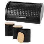 Bote  pain en acier avec couvercle diamond dans un ensemble de 3 conteneurs brunbeste bb - 2696