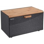 Bo�te � pain double face en acier inoxydable et bois clair ? design moderne ? dimensions 23, 5 x 35, ...