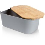 Bote  pain avec planche en bambou gris 259302