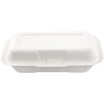 Bo�te panini blanche en canne � sucre 223 x 130 x 75 mm - 500 unit�s - betik