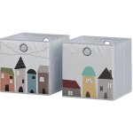 Vicco - bote pliante, gris (ville), 30 x 30 cm (motif ville)