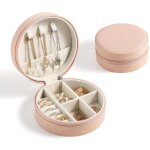 Bo�te de pr�sentation de bijoux portable avec fermeture �clair pour bagues, boucles d'oreilles, colliers ...