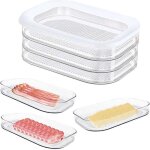 Bo�te de rangement � 3 compartiments pour charcuterie - bo�te de conservation pour r�frig�rateur - bo�te ...