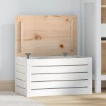 Bote de rangement, banc de rangement, coffre de rangement blanc 59, 5x36, 5x33 cm bois massif de pin ...
