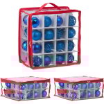Bote de rangement pour boules de nol, lot de 3, 32 compartiments chacune, 16x32x32 cm, transparente ...