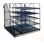 Bo�te de rangement de bureau � 5 niveaux - syst�me d'organisation de bureau avec porte - documents - ...