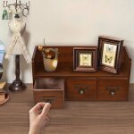 Bo�te de rangement de bureau, trois tiroirs, accessoire de rangement de style vintage pour tiroirs, adapt� ...