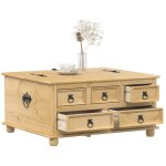Bo�te de rangement - coffre de rangement - stockage rangement corona 90x78x45 cm bois de pin massif 592151 ...