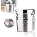 Bo�te de rangement avec couvercle en acier inoxydable - seau de cuisine - seau � c�r�ales et couvercle ...