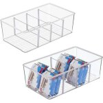 [jamais utilis�] boite de rangement frigo, lot de 2 bacs de rangement en plastique transparent pour garde ...