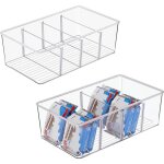 Longziming - boite de rangement frigo, lot de 2 bacs de rangement en plastique transparent pour garde ...