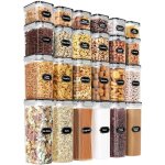 Bo�tes de rangement herm�tiques avec couvercles, 24 bo�tes en plastique pour cuisine et garde - manger ...