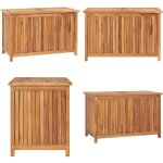 Bote de rangement de jardin 90x50x58 cm bois de teck solide - coffre de rangement jardin - rangement ...