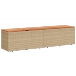 Vidaxl - bote de rangement de jardin beige rsine tresse bois d'acacia
