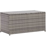Design in - bote de rangement de jardin, coffre de rangement rsine tresse 100x50x50 cm gris cfw13384 ...
