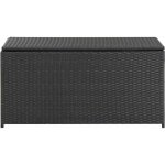 Bo�te de rangement de jardin?coffre de rangement r�sine tress�e 100x50x50 cm noir cfw901811