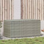 Bo�te de rangement de jardin - coffre de rangement - stockage rangement r�sine tress�e 100x50x50 cm gris ...