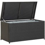 Bote de rangement de jardin - coffre de rangement - stockage rangement rsine tresse 100x50x50 cm noir ...