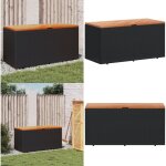 Vidaxl - bote de rangement de jardin noir rsine tresse bois d'acacia - bote de rangement jardin - ...