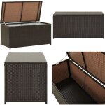 Vidaxl - boîte de rangement de jardin résine tressée 100x50x50 cm marron - banc de rangement - coffre ... Vidaxl - boîte de rangement de jardin résine tressée 100x50x50 cm marron - banc de rangement - coffre ...