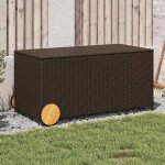Bo�te de rangement de jardin et roues - coffre de rangement - stockage rangement marron 190l poly rotin ...