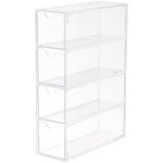 Bo�te de rangement � lunettes � 4 tiroirs en acrylique transparent, empilable, pour lunettes de soleil, ...