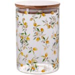 Bo�te de rangement multifonctionnelle en verre herm�tique avec couvercle en bambou pour th�, caf�, herbes, ...