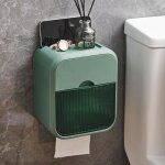 Bo�te de rangement pour papier toilette avec tiroir, installation sans perforation, bo�te � mouchoirs ...