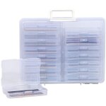 Bote de rangement pour photos 4x6, 16 clips photo intrieurs, bote photo transparente pour le stockage, ...