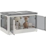 Boîte de rangement plastique 99l pliable empilable couvercle 4 roulettes accès 5 côtés blanc gris Boîte de rangement plastique 99l pliable empilable couvercle 4 roulettes accès 5 côtés blanc gris