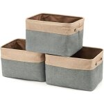 Aougo - bote de rangement pliable en coton de jute, panier  linge, meuble de rangement pour armoire, ...