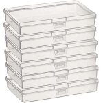 Bo�tes de rangement rectangulaires 6pcs en plastique transparent avec couvercle pour petites perles, ...