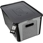 Bote de rangement rectangulaire avec couvercle, bote de rangement empilable, en plastique, bote de ...