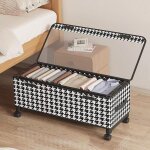 Bo�te de rangement sous le lit avec roulettes, tiroir sous le lit avec couvercle transparent, sac de ...