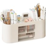 Bote de rangement pour stylos, organiseur de bureau, 10 compartiments, grande capacit, tiroir transparent ...
