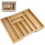 Bo�te de rangement pour tiroir � vaisselle en bambou, plateau de rangement extensible pour la cuisine, ...