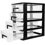 Bote de rangement transparente  4 niveaux pour bureau, mini bote de rangement en plastique pour produits ...