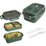 Boite repas compartiment, lunch box intgres  2 couches, bento lunch box anti - fuite avec couverts ...