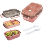 Boite repas compartiment, lunch box int�gr�es � 2 couches, bento lunch box anti - fuite avec couverts ...