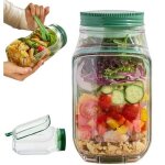 Bote  salade avec rcipient pour sauce, bote  salade  superposition verticale avec bol intgr, ...