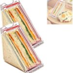 Bo�te � sandwich triangulaire, bo�te � sandwich en plastique r�utilisable avec couvercles (lot de 2)