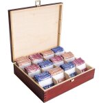Bo�te � th� avec 12 compartiments rouge 29 x 25 x 7, 5 cm