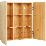 Bote  th relaxdays, 9 compartiments, bambou, 31 x 26, 5 x 7 cm, rangement sachets de th, dosettes ...