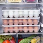 Bo�te � ?ufs en plastique cuisine grand bo�te rangement d'oeufs grille porte oeufs en r�frig�rateur avec ...
