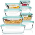 Bo�te en verre avec couvercle - conservation alimentaire 1l - lot de 8 - herm�tiques & empilables - sans ...