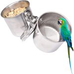 Bol d'alimentation pour oiseaux en acier inoxydable tasse d'alimentation de perroquet cage À oiseaux ... Bol d'alimentation pour oiseaux en acier inoxydable tasse d'alimentation de perroquet cage À oiseaux ...