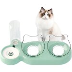 Bol � chat 3 en 1 ensemble de bols relev�s et doubles avec distributeur d'eau, bol anti - vomissement ...