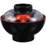 Bol miso m�lamine + couvercle ? style japonais, pour riz, ramen, ap�ritif