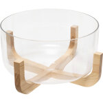Bol � salade en verre arha avec base en bois, � 28 cm